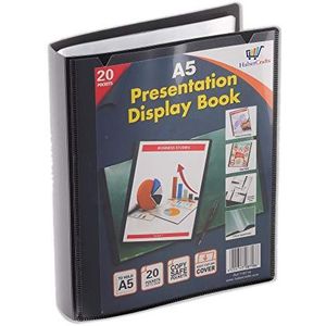 Presentatie Display Boek Project Folder met Clear Plastic Mouwen Poly Pocket Portfolio Folio (A5 20 Pocket - 40 Views - Pack van 1)