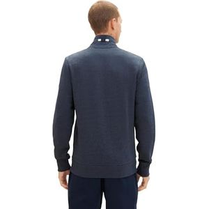TOM TAILOR Sweatjack voor heren, 19024-Sky Captain Blue White Melange, S