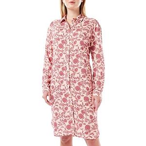 Dagi Dames Sleepwear Long Sleeve, Shirt Collar Nightie Nightgown, Terracotta, 36, terracotta
