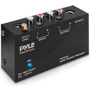 Pyle Audio Versterker- Stereo Versterker- RCA Ingang- RCA Uitgang- 9V Batterij