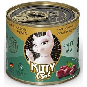 KITTY Cat Paté Wild & gevogelteharten, nat voer voor katten, graanvrij kattenvoer met taurine, zalmolie en groenlipmossel, compleet voer met een hoog vleesgehalte, Made in Germany