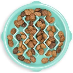 Outward Hound Fun Feeder Slo Bowl - Hondenvoederbak - tegen schrokken - muntgroen - Small/Tiny