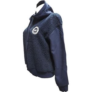 EMPORIO ARMANI VROUWEN FUZZY FLEECE HOODIE SWEATSHIRT BLAUW L, Blauw, L