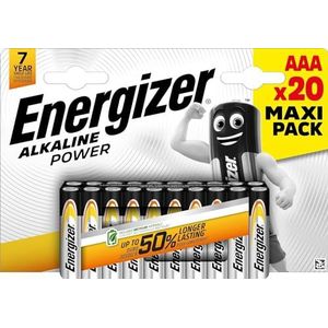 Energizer Alkaline Power Alkaline Batterijen AAA/LR06, 20 Stuk