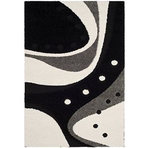 Safavieh Tapijt Shag, geweven, polypropyleen, zwart / ivoorkleurig 120 X 180 cm Noir / Ivoire
