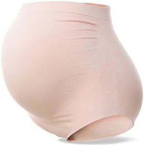 SUNNYBUY Women's Maternity High Waist Underwear Pregnancy Seamless Soft Hipster Panties Over Bump, Skin XL
