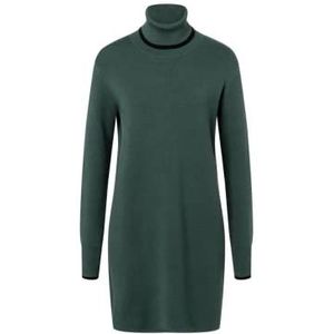 Timezone Dames tultelneck gebreide jurk casual jurk, Deep Forest Green, XS