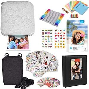 HP Sprocket 3x4 instant fotoprinter Kit: Zink-papier van 50 pakken, etui, fotoalbum, stiften, stickersets