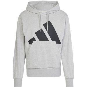 adidas Heren ESSENTIALS BIG LOGO FRENCH TERRY HOODIE, Medium Grey Heather/Black, S