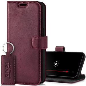 SURAZO Premium hoes voor mobiele telefoon voor Samsung Galaxy A54, van leer, inklapbaar, echt leer, beschermhoes, magneet, kaartenvak, RFID-bescherming, standfunctie, flip klaphoes, wallet case,
