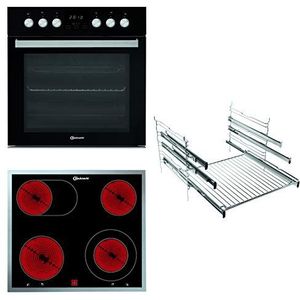 Bauknecht HEKO H500 kookplaat combinatie/keramische kookplaat (60 cm) / hydrolyse-zelfreinigende systeem/powerhetelucht/bakuittrekbaar op 3 niveaus