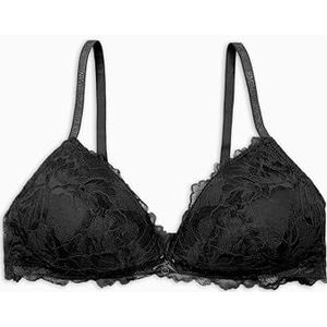 EMPORIO ARMANI Vrouw Eternal Lace Gewatteerde Driehoek BH Zwart XS, Zwart Bloemetje, XS