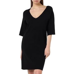 Desires Fennis gebreide jurk met wijde mouwen voor dames, Zwart, XL