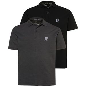 JP 1880 Piquee 1/2 DP Poloshirt voor heren, grote maten, grijs (11)., L