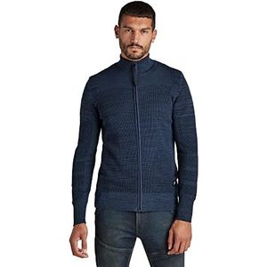 G-STAR RAW Heren 3D Biker Knitted Zip Through Sweatjack Knits, Blauw (Luna Blue/Mazarine Blue D20413-c259-c717), XS
