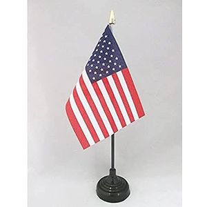 Verenigde Staten Tafelvlag 15x10 cm - USA - US - American Desk Vlag 15 x 10 cm - gouden speerblad - AZ FLAG
