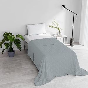 Italian Bed Linen Chic zomerdekbed, gewatteerd, donkergrijs, 170 x 250 cm