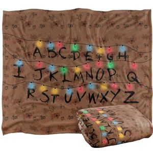 Stranger Things KERSTLICHTEN ALPHABET Silky Touch Super zachte plaid 152 x 127 cm