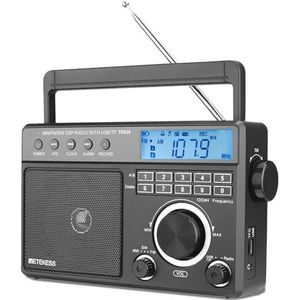 Retekess TR629 Draagbare Radio, AM FM SW Wereld Ontvanger Radio met DSP, Ondersteuning U Disk/Sd-kaart Klok Wekker voor Ouderen