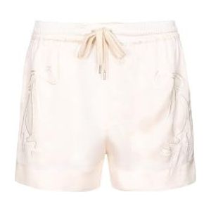 Pinko Dames Stargate Satijn Borduurwerk Shorts, P97_Kleur Roze, S, P97 kleurtint roze, S