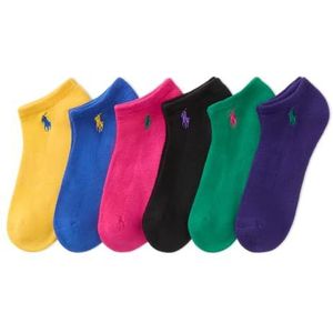 POLO RALPH LAUREN Performance Cotton Low Cut Socks voor dames - Set van 6 paar - Ademende Mesh & Sport demping, 4-10