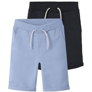 NKMVERMO 2P Long SWE Shorts UNB F NOOS, Chambray Blue/Pack: verpakt met donkere saffier, 122 cm