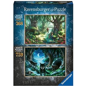 Ravensburger Puzzel 80576 - De wolvenroedel/het magische bos - 2 x Exit puzzel voor volwassenen en kinderen van 9 tot 99 jaar