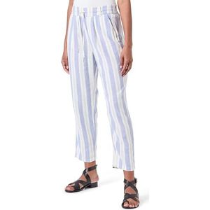 ONLY ONLCARO-POPTRASH Easy Linen BL PNT NOOS, Engelse manor/stripes: cloud dancer & grijs violet, 32 NL/S/L