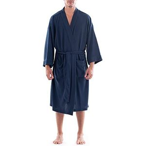 Fruit of the Loom Wafel Kimono badjas voor heren, marineblauw, One Size