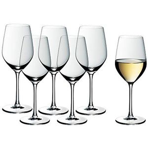 WMF Easy Plus Wijnglazen, witte wijn, set van 6, wijnglas, 390 ml, kristalglas, vaatwasmachinebestendig, transparant