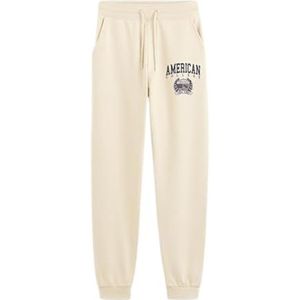 Sportbroek American College Long Beige voor dames en heren, maat XXL, model AC16, 100% katoen, Beige, XXL