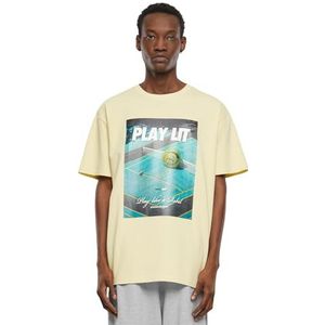 Mister Tee Heren T-shirt PlayLit Heavy Oversize Tee, Print T-shirt voor Mannen, Graphic T-Shirt, Streetwear, Softyellow, L