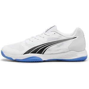 PUMA Unisex Eliminate Turbo Indoor Court Schoen, Puma Wit Bluemazing, 42 EU