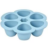 BÉABA, siliconen multi-containers, premium kwaliteit voor baby's, extreme hittebestendigheid, oven en magnetron, 6 aparte delen, luchtdicht deksel, Made in Italy - 6 x 150 ml - blauw