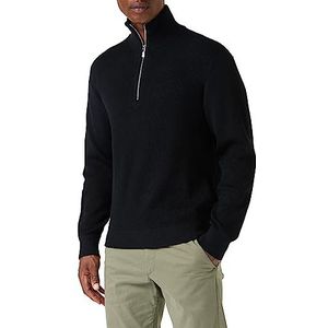 Armani Exchange Heren Merino Wool Mix Mock Neck Quarter Zip Pullover Sweater Sweater, Donkerblauw, XXL