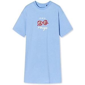 Schiesser Meisjesnachthemd - Organic Cotton, Lichtblauw bedrukt, 140 cm