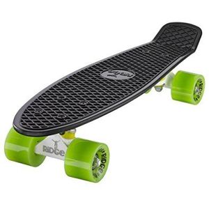 Ridge 22 inch Mini Cruiser Board Retro skateboard, volledig uitgerust, Limited Edition, wit o zwarte assen, volledig ontworpen en geproduceerd in de EU