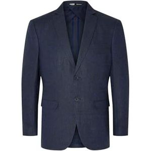 SELETED HOMME Slhreguar-Will Linen BLZ Noos, navy blazer, 48