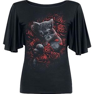 Spiral Bed of Roses T-shirt zwart S 95% viscose, 5% elastaan Cats, Everyday Goth, Gothic, Rock wear