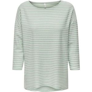 ONLY Dames Shirt Elly, Frosty Green/Stripes: cloud Dancer, XS