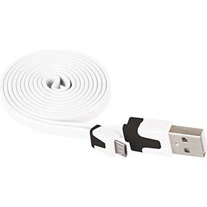 EMOS SM7001W 1m USB-kabel 2.0 A Mini B-stekker / 1 m/afgeschermd/geschikt voor gegevensoverdracht/als oplaadkabel, aansluitkabel bruikbaar, wit