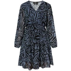 IRIDIA Damesjurk met zebra-print, grijs/zwart, S