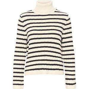 Part Two Damestrui, rolhals, regular fit, lange mouwen, gebreid, Zwarte streep, XL