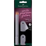 Faber-Castell 218482 - schrijfset Sparkle, twee potloden, hardheid B, met gum en puntenslijper, dapple gray