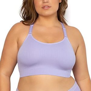 Curvy Couture Dames Smooth Naadloze Comfort Wire Free Long Line BH BH, Lavender Mist, 3XL