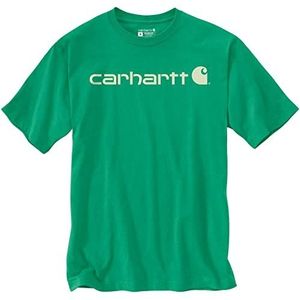 Carhartt Heren Relaxed Fit Heavyweight T-shirt met korte mouwen Logo Graphic, Malachiet, S