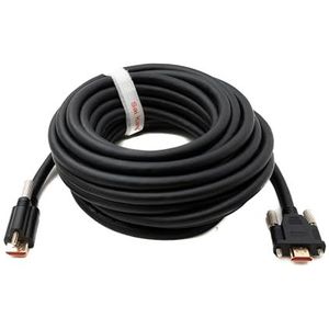 System-S HDMI 2.0 kabel 8 m type A male naar stekker adapter schroefbaar in zwart