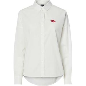 Pcjanne Ls Shirt Mpa WVN Bc, cloud dancer, M