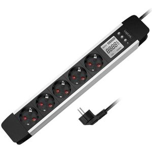 LogiLink LPS286-5-voudige stekkerdoos, lcd-display, real-time weergave voor energieverbruik/CO2-uitstoot