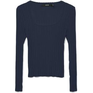 Vero Moda Vmcecilie Ls U-Neck Pullover Ga Noos, navy blazer, XS